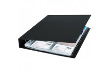 SIGEL VZ301 Porte-cartes de visite a  2 rangs, jusqu'a  400 cartes, extansible, 9 x 5,8 cm, noir