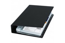 SIGEL VZ300 Porte-cartes de visite, jusqu'a  200 cartes, extansible, 9 x 5,8 cm, noir