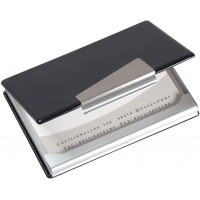 SIGEL VZ131 etui pour carte de visite, jusqu'a  20 cartes, 9 x 5,8 cm, noir/argent