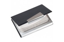 SIGEL VZ131 etui pour carte de visite, jusqu'a  20 cartes, 9 x 5,8 cm, noir/argent