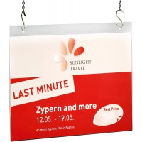SIGEL TA241 Porte-affiches a  suspendre, 30 x 23,5 x 0,4 cm, acrylique transparent