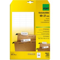 SIGEL LP720 Lot de 156 etiquettes pour dossiers suspendus, 6 x 2,1 cm, 185 g