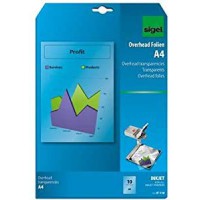 Sigel Lot de 50 feuilles de papier jet d'encre Transparent Format A4 100 ml