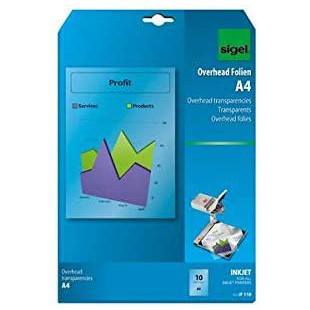 Sigel Lot de 50 feuilles de papier jet d'encre Transparent Format A4 100 ml