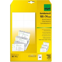 SIGEL LP701 Lot de 160 Fiches bristol PC, 7,4 x 10,5 cm