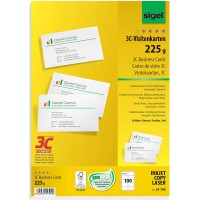 SIGEL LP795 Lot de 100 Cartes de visite, 3C, 8,5 x 5,5 cm, 225 g