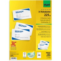 SIGEL LP798 Lot de 100 Cartes de visite a  coins arrondis, 8,5 x 5,5 cm, 225 g