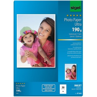SIGEL IP669 Papier photo professionnel, jet d'encre, mate satine format A4 (21 x 29,7 cm), 190g/m², 50 feuilles
