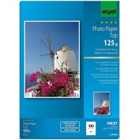 SIGEL IP664 Papier photo jet d'encre, ultra brillant, A4 (21 x 29,7 cm), 125g/m², 100 feuilles