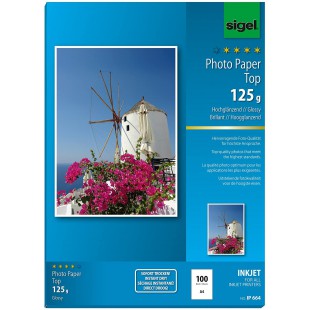 SIGEL IP664 Papier photo jet d'encre, ultra brillant, A4 (21 x 29,7 cm), 125g/m², 100 feuilles