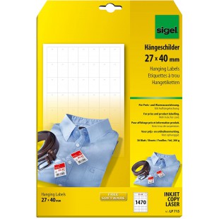 SIGEL LP715 Lot de 1470 etiquettes a  trou, 2,7 x 4 cm, 200 g