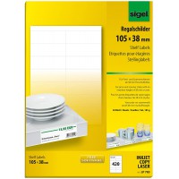 SIGEL LP783 Lot de 420 etiquettes pour rayonnages, 10,5 x 3,8 cm, 170 g