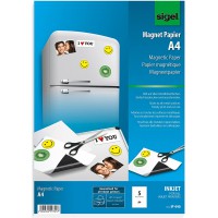 SIGEL IP440 Papier magnetique, pour imprimante jet d'encre, Format A4 (21 x 29,7 cm), 250µm, 5 feuilles