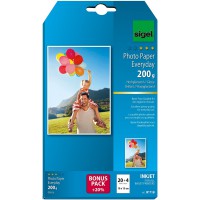 SIGEL IP718 Papier photo Everyday jet d'encre, ultra brillant, format 10 x 15 cm, 200 g/m², 20 feuilles + 4 gratuites