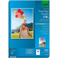 SIGEL IP715 Papier photo Everyday jet d'encre, ultra brillant, format A4 (21 x 29,7 cm), 170 g/m², 100 feuilles