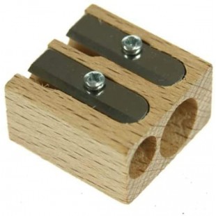 M+R Taille-crayon double en bois (hetre) pour crayons de 8,2 mm a 11,2 mm, double taille-crayon