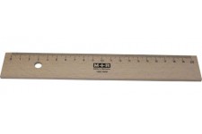M+R Regle en bois de hetre avec insert en metal 20 cm