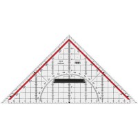 M + R 723250100 equerre 25 cm en plexiglas dos clair - rouge