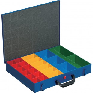 Coffret a  outils en metal etanche pour petites pieces EuroPlus 23 compartiments Bleu 44/23 x 63 cm