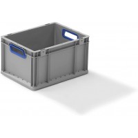 456730 422 Bac euro poignees ouvert, 400 x 300 x 220 mm, Gris/Bleu