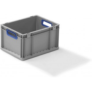 456730 422 Bac euro poignees ouvert, 400 x 300 x 220 mm, Gris/Bleu