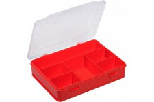 EuroPlus Basic 18/6 Boite de rangement a 6 compartiments en polypropylene avec fermetures a cliquet Rouge