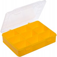 EuroPlus Basic 18/9 Boite de rangement 9 compartiments en polypropylene avec fermetures a cliquet solides Jaune