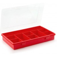 EuroPlus Basic 457210 Boite de rangement avec 9 compartiments Rouge 73 x 9 cm