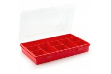 EuroPlus Basic 457210 Boite de rangement avec 9 compartiments Rouge 73 x 9 cm