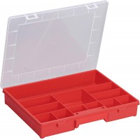  457230 Boite de rangement"EuroPlus Basic 37/12" avec 12 compartiments Rouge