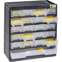 458090 Boite de Rangement VarioPlus Basic 32 (l x H x P) 300 x 335 x 135 mm Noir, Jaune, Polystyrene, B
