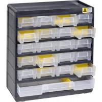 458090 Boite de Rangement VarioPlus Basic 32 (l x H x P) 300 x 335 x 135 mm Noir, Jaune, Polystyrene, B