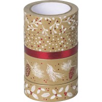 Rubans adhesifs decoratifs Washi Tape - Rouge/blanc