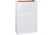 Sachet cadeau en papier, blanc/nature, grand
