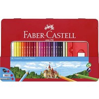 Faber-Castell Crayons de Couleurs Castle, etui metal de 48 Noir