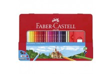 Faber-Castell Crayons de Couleurs Castle, etui metal de 48 Noir