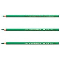FABER-CASTELL Lot de 3 Crayons de couleur POLYCHROMOS Mine 3,8mm a l'Huile Vert Emeraude