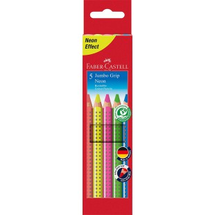 Faber-Castell 110994 Crayons de couleur GRIP Neon, etui de 5