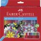 Faber-Castell 10008546 Lot de 60 Crayons Couleur Chateau Accordeon 3,8 mm & 187121 Gomme Dust-Free, plastique, noir
