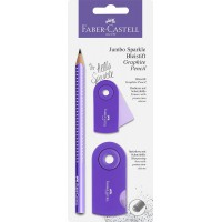 Faber-Castell 111675 - Lot de crayons Jumbo Sparkle Violet nacre