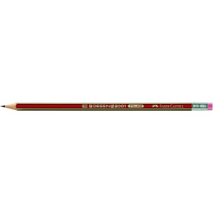 Faber-Castell 112100 Crayon graphite DESSIN 2001, BT Gomme HB