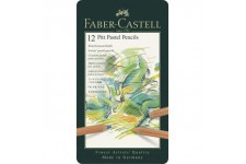 Faber-Castell 112112 Crayon PITT PASTEL boite metal de 12 pieces