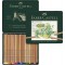 Faber-Castell 112124 Crayon PITT PASTEL boite metal de 24 pieces & 128224 Demi pastel carre tendre boite de 24