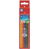 Faber-Castell Grip Blue, Brown, Green, Orange, Red, Yellow 6pc (s) Colour Pencil - Colour Pencils (6 pc (s), Blue, Brown, Green,