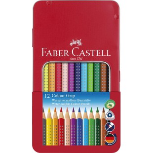 Faber-Castell 112413 Crayons de couleur Colour GRIP, boite metal de 12