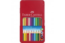 Faber-Castell 112413 Crayons de couleur Colour GRIP, boite metal de 12