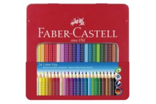 Faber-Castell 112423 Colour GRIP Crayon de couleur Colour, boite metal de 24