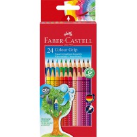 Faber-Castell 112412 - Crayons de couleur COLOUR GRIP etui de 24 pieces en carton