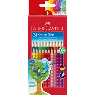 Faber-Castell 112412 - Crayons de couleur COLOUR GRIP etui de 24 pieces en carton