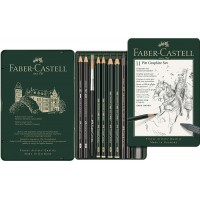 Faber-Castell Set de Crayon Pitt Graphite, Boite Metal de 11 Multicolor